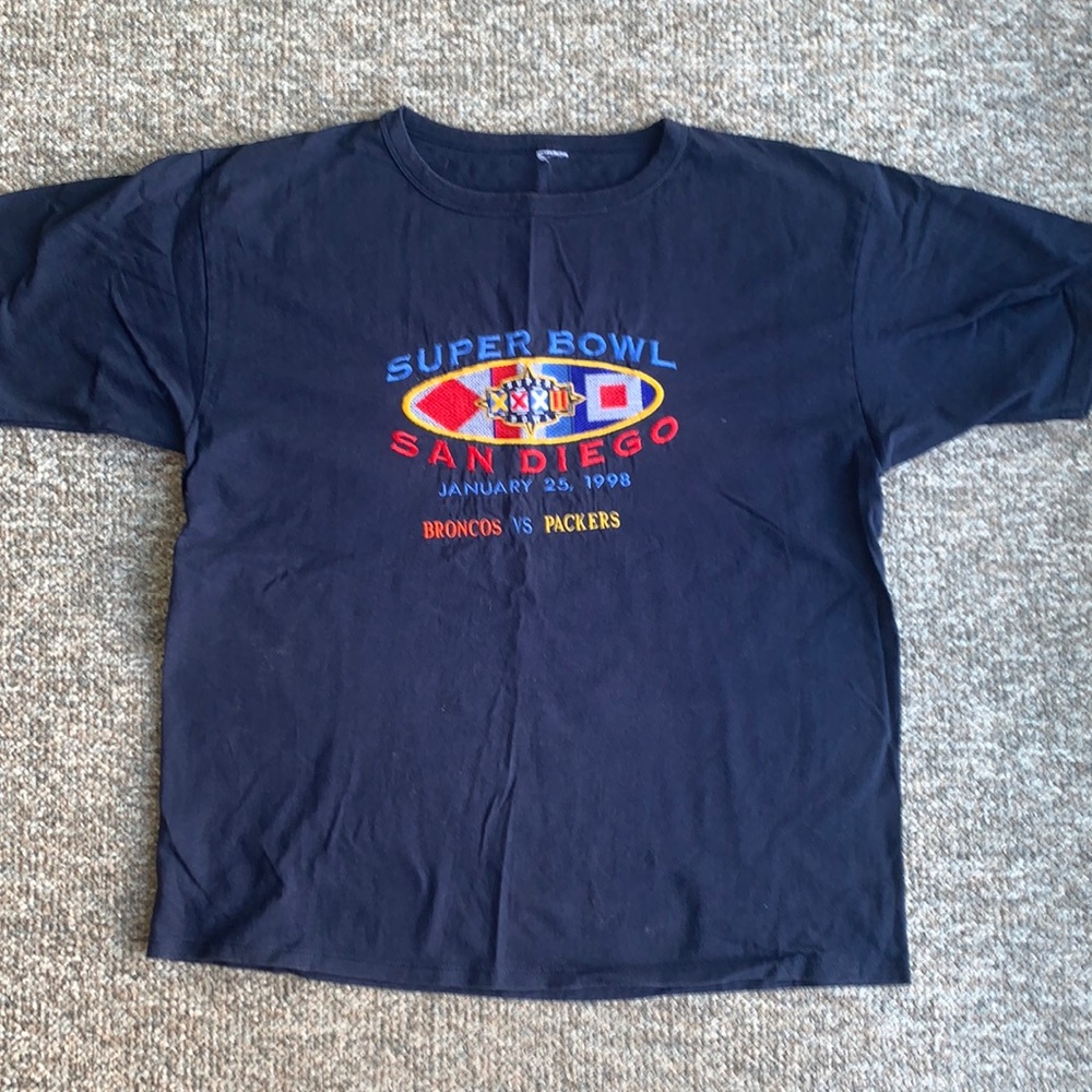 Vintage 1998 Super Bowl Tee Broncos Vs. Packers